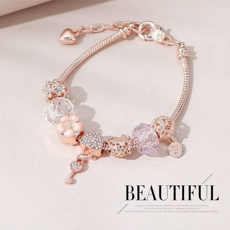 กำไลข้อมือ pandora pink gold