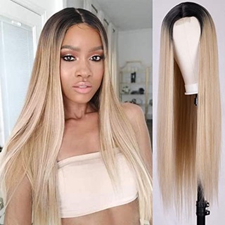 Wig AISI small area front lace female WIGS branch long straight fiber  holiday black straight hair wig | Shopee Thailand