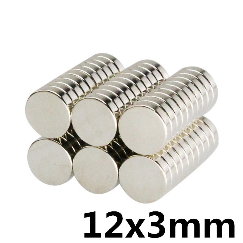 10/50ชิ้น แม่เหล็กนีโอไดเมียม12x3มิล Magnet Neodymium 12*3mm แม่เหล็กแรงสูง กลมแบน 12x3mm แม่เหล็ก 12*3mm แรงดูดดี