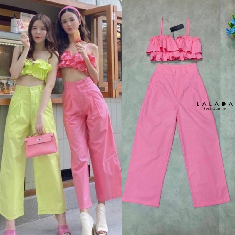 ส่งต่องานป้ายLALADA(ลลดา) สีเขียว  BRAND : LALADA