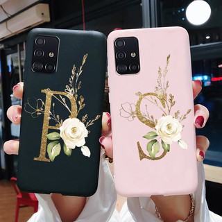 Samsung Galaxy A71 2019 A715F SM-A715F Cover Custom Name Alphabet Letters Soft Silicone Phone Case