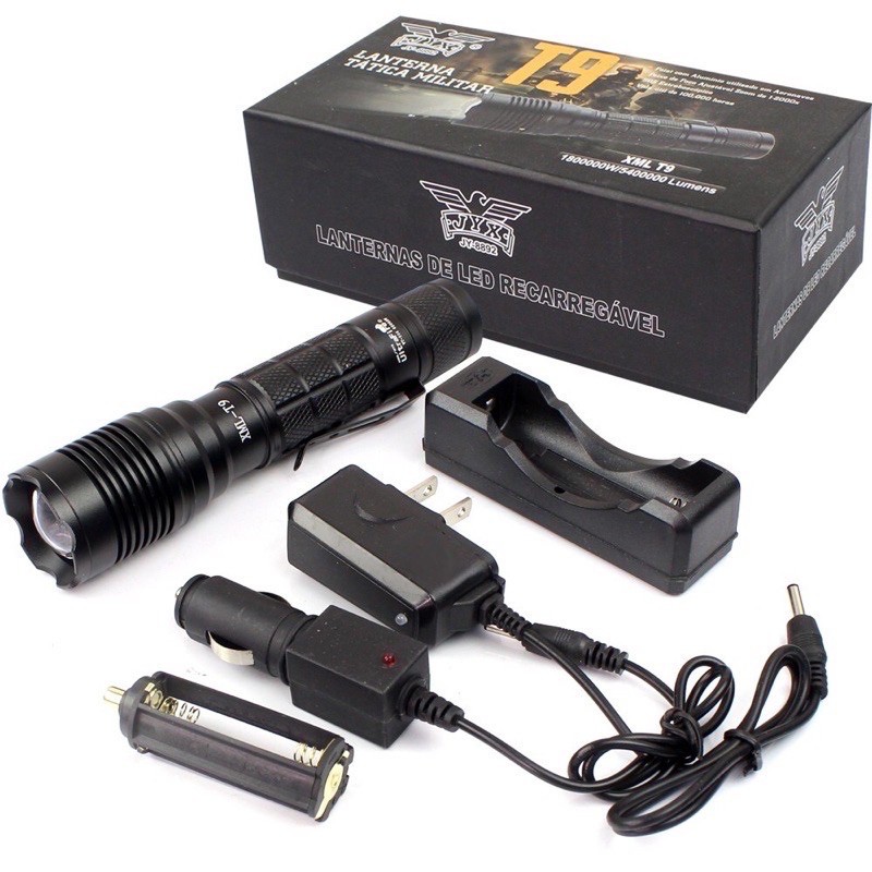 (+Promotion) ไฟฉาย T9 (JY-8892 JX-8892)ชาร์จ USB(แถมถ่านชาร์จ1ก้อน) ไฟฉายแรงสูง ไฟฉายเดินป่า ไฟฉาย XML-T9 LED Zoom Flashlight ราคาถูก ไฟฉาย ไฟฉาย แรง สูง ไฟฉาย คาด หัว ไฟฉาย led