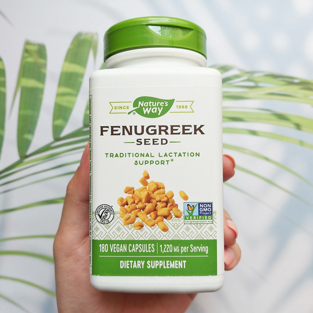 ฟีนูกรีก หรือลูกซัด Fenugreek Seed  610 mg 180 Vegetarian Capsules (Nature's Way)