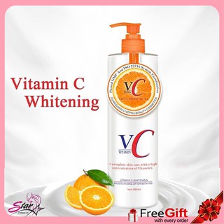 ROUSHUN Vitamin C Whitening Lotion( ฉลากไทยมีเลขจดแจ้ง) สูตรเข้มข้นผิวขาวใส ขนาด 480ml.**ของแท้ พร้อมส่ง