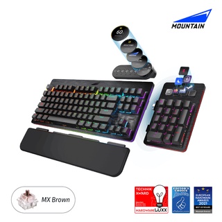 MOUNTAIN Everest Max Modular RGB Gaming Keyboard - US Layout - Cherry MX Brown - Midnight Black (คีย์บอร์ดเกมมิ่ง)