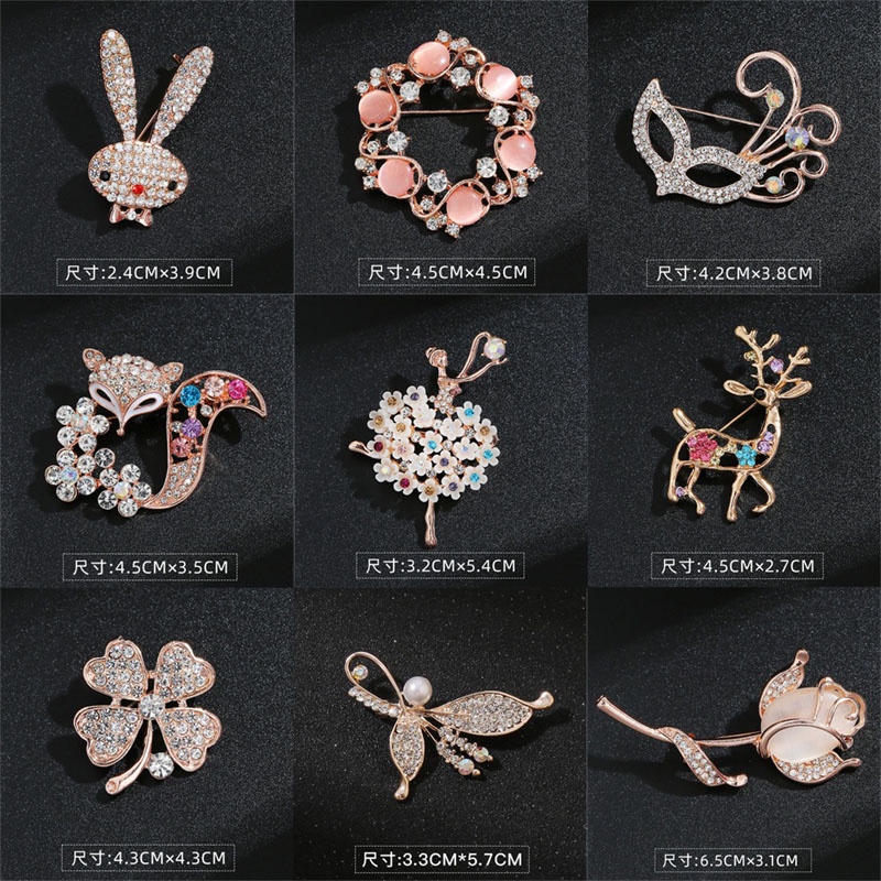 เข็มกลัดแฟชั่นใหม่สไตล์เกาหลี Rhinestone สวยงาม
