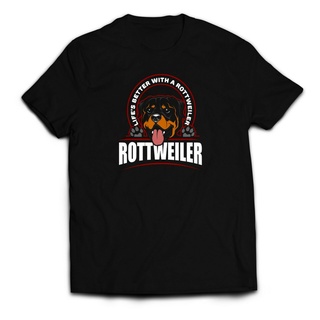 ขายดี เสื้อยืดลําลอง แขนสั้น พิมพ์ลาย Rottweiler Dog owner German Rotty Small to 5 GAfoee80DHaoel84