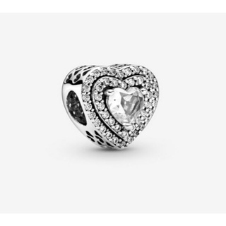 (พร้อมส่ง)*New*Pandora Sparkling Leveled Hearts Charm