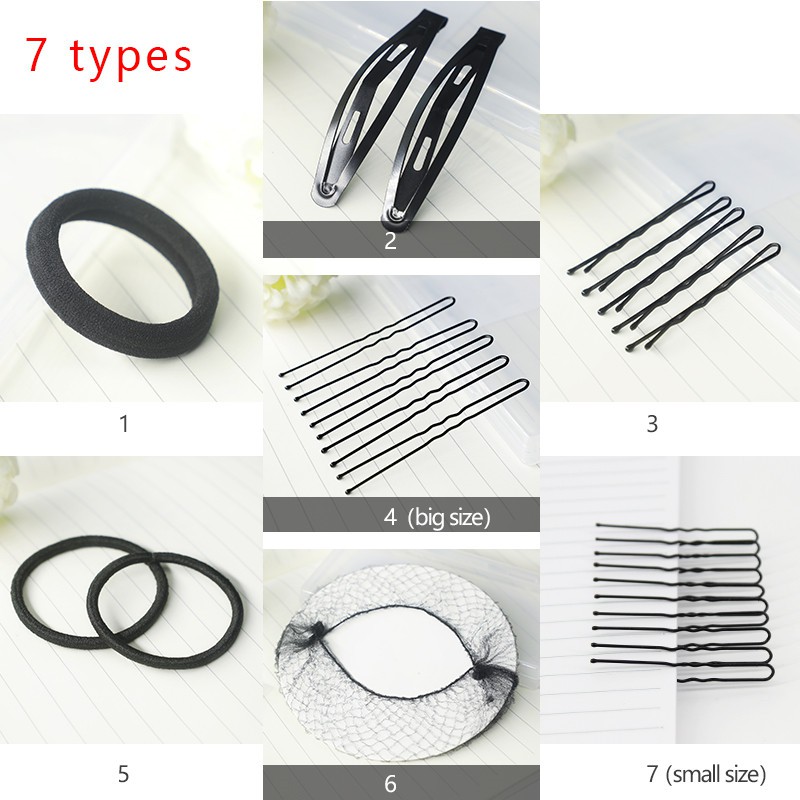 กิ๊บติดผมเด็กผู้หญิงไม่มีรอยต่อ Hairnets Hairclips ชุดในกล่อง