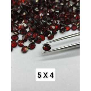 พลอยโกเมนแท้ 5-5.2X4-4.2 มิล รูปไข่ 20เม็ด. 5-5.2X4-4.2 Oval Natural Garnet: 20pcs - พลอยดิบ