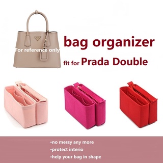 【นุ่มและเบา】ที่จัดระเบียบกระเป๋า Prada Double handbag bag organiser ที่จัดกระเป๋า   in bag ที่จัดทรง  organizer insert