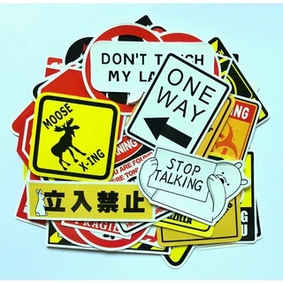 ติกเกอร์คำเตือนต่างๆ สำหรับติดตกแต่ง Warning JAPAN logo sticker จูราสสิค พาร์ค Jurassic Park 50pcs
