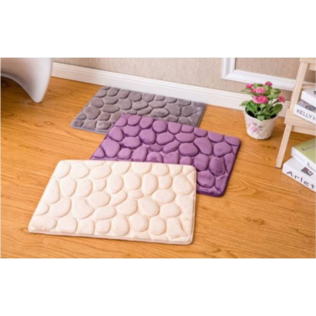 OMUDA_SHOP พรมเช็ดเท้าลายหิน ผ้าเช็ดเท้า 60×40 CM เมมโมรี่โฟม ดูดซับน้ำได้ดี พรมกันลื่น หนา 1.5-1.6 ซม.