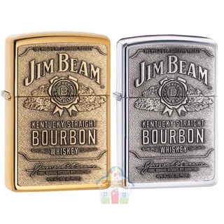 ชุด ไฟแช็ค Jim Beam + น้ำมัน มี2สีให้เลือก สีทอง / สีเงิน งานปั้มนู้นกล่องเหล็ก