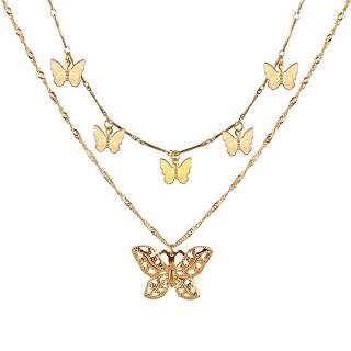 2020 Fashion Butterfly Pendant Necklaces Women Boho INS Animal Vintage Gold Color Chokers Necklace Statement Jewelry New