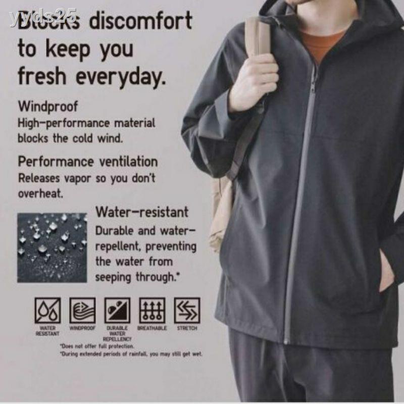 ♧♙Uniqlo Men เสื้อฮู้ด  blocktech กันน้ำ กันลม เสื้อบลอคเทค ยูนิโคล่