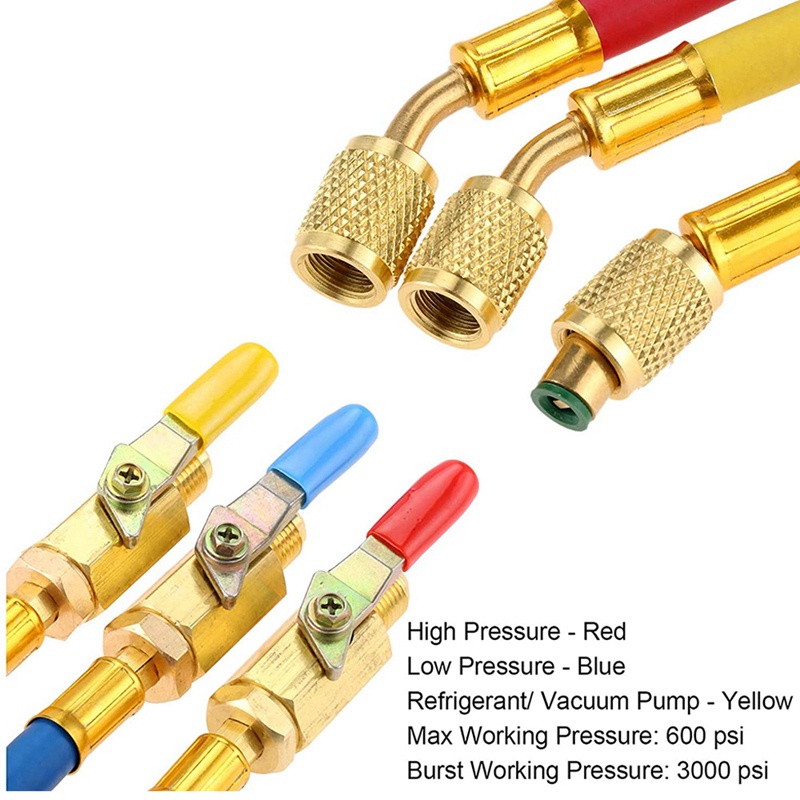 R134A R410A R22 R12 ชุดท่อแจกันและท่อแจกัน 14นิ้ว Sae Thread สําหรับ Ac ...