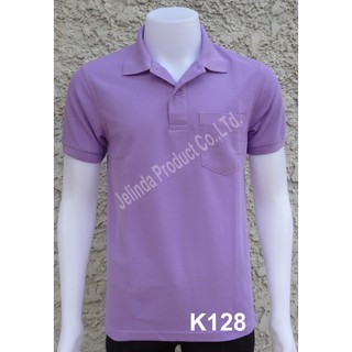 TshirtDD Polo#128 เสื้อโปโลชาย  หญิง  สีม่วง