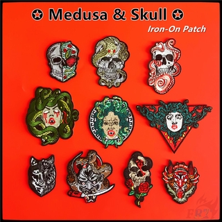 Medusa &amp; Skull Patch อาร์มติดเสื้อ 1 ชิ้น