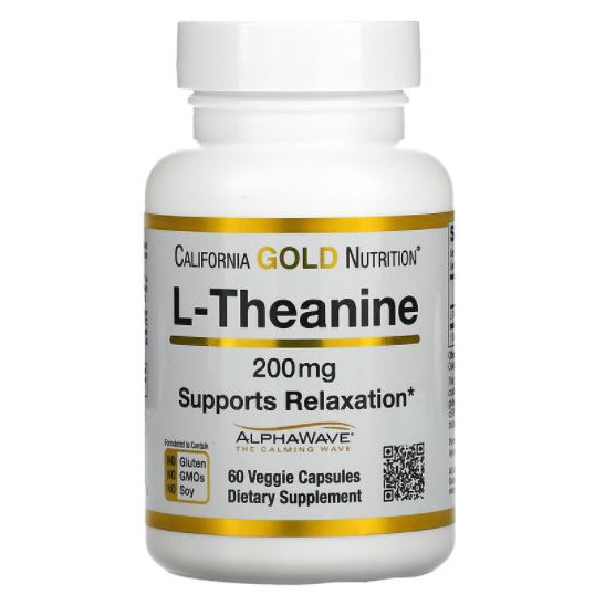 California Gold Nutrition, L-Theanine, 200 mg [ 60 Veggie Capsules ] puritan's Pride L-Theanine, Now