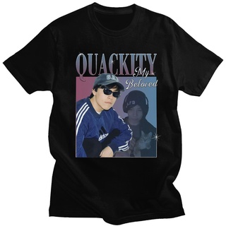 เสื้อยืดแขนสั้น พิมพ์ลาย Quackity My Beloved Merch สีดํา แฟชั่นฤดูร้อน สไตล์ฮาราจูกุ สําหรับผู้ชาย