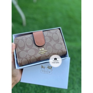 【พร้อมกล่อง 🎁】#coachwallet กระเป๋าสตางค์ Coach 2พับ ใบกลางสองพับ #กระเป๋าสตางค์Coach รหัส 2/1 C 📸ภาพจริงถ่ายเองค่ะ