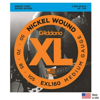 DAddario® EXL160 สายกีตาร์เบส 4 สาย แบบนิกเกิล ของแท้ 100% (Medium, 50-105) ** Made in USA **