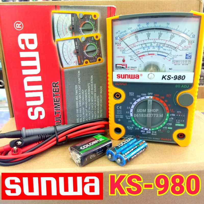 SUNWA KS-980  Multimeter มัลติมิเตอร์เข็ม มิเตอร์วัดไฟ มัลติมิเตอร์แบบอนาล็อก มิเตอร์วัดไฟแบบเข็ม