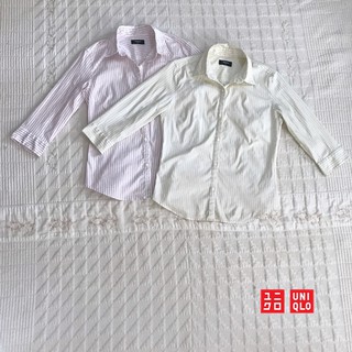 เสื้อเชิ้ตแขน 5 ส่วน Uniqlo