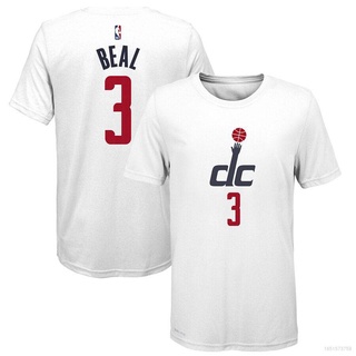 เสื้อยืดคอกลม แขนสั้น พิมพ์ลาย NBA Wizards No.3 Beal Jersey Fan ทรงหลวม สําหรับผู้ชาย และผู้หญิง