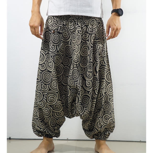 Harem Pants Long (Unisex) กางเกงม้งขายาว กางเกงผ้าฝ้าย (ก้นหอยดำ) #3