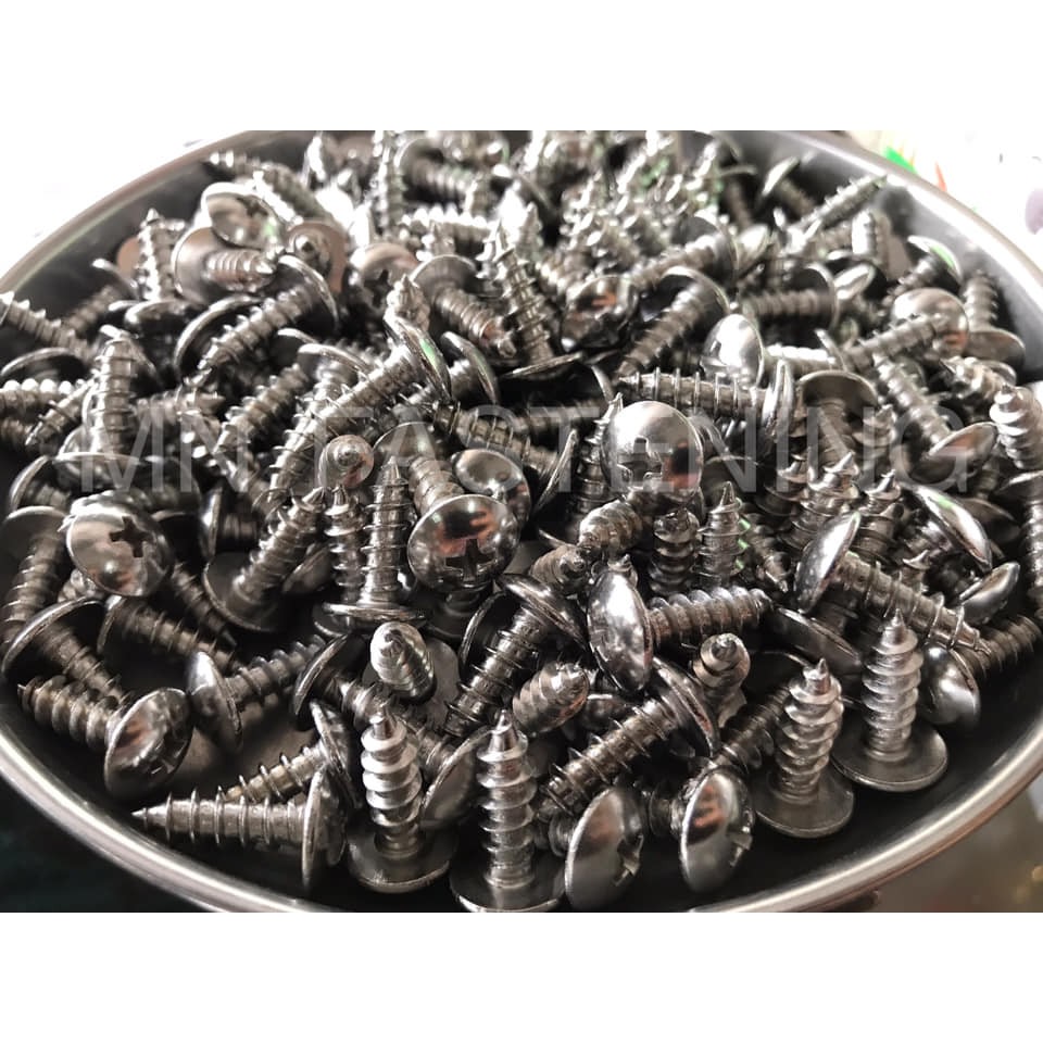 สกรูเกลียวปล่อย หัวร่มแฉก SUS สแตนเลส #10x5/8 (เทียบประมาณ5x16มิล)Fino Mio Nouvo(ใช้กับกิ๊บเกลียวปล่