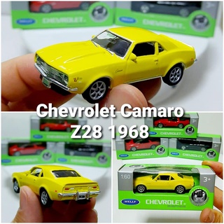 โมเดลรถเชฟโรเล็ทคามาโร่ Chevrolet Camaro Z28 ปี1968 Scale:1:60 (ความยาว 2.5 นิ้ว) โมเดลรถเหล็ก รถโมเดลงานแบรนด์ Welly