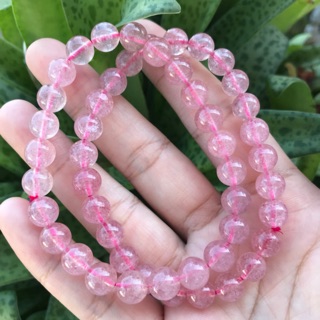 หินสตรอเบอร์รี่ควอทซ์ 8 มม. (Strawberry Quartz)