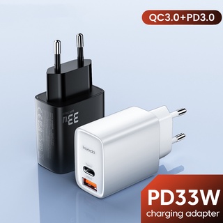 อะแดปเตอร์ชาร์จโทรศัพท์มือถือ พอร์ตคู่ 33W PD USB Type C ชาร์จเร็ว สําหรับ Huawei Xiaomi Samsung