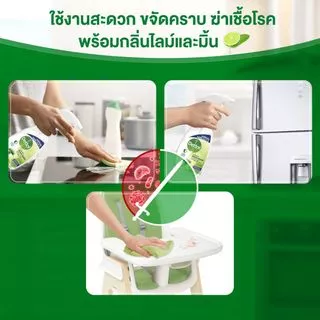 Dettol เดทตอล สเปรย์ฆ่าเชื้อเดทตอล เซอร์เฟสคลีนเซอร์ สเปรย์ทำความสะอาด สูตรไลม์และมิ้นท์500มลX12