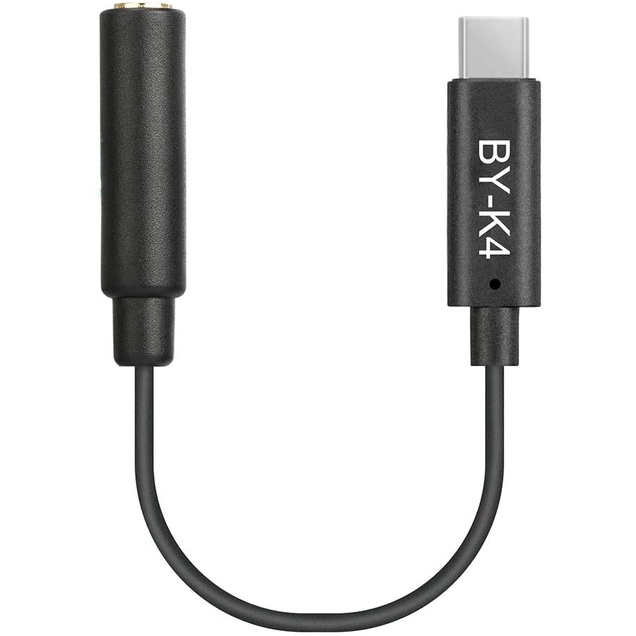 BOYA  BY-K4 CABLE (สายสัญาญเชื่อต่อ Smart Phone กับ ไมค์ หัวเสียบ Type C จาก BOYA)