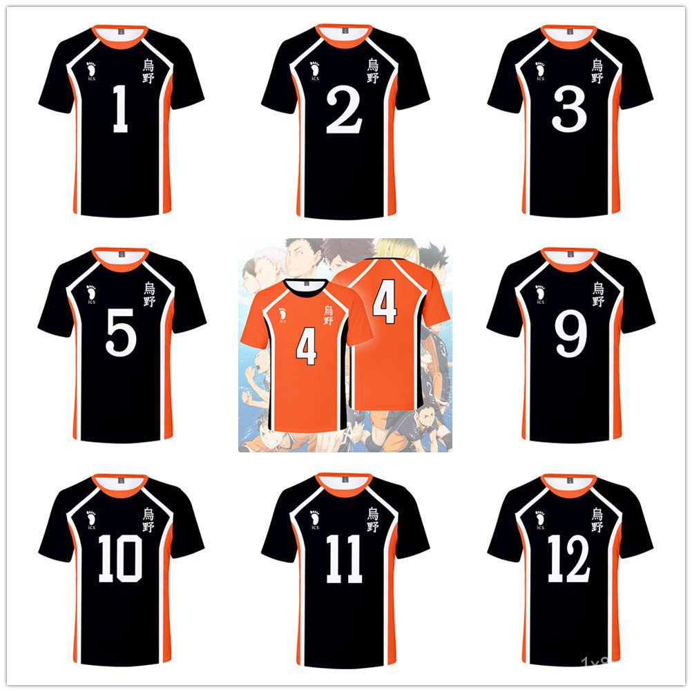 Haikyuu!! Anime Jerseys Cosplay Karasuno High School Volleyball Tshirt