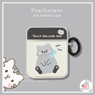 เคสหูฟังไร้สาย ลายแมวน่ารัก พร้อมแหวนนิ้ว ป้องกันการสูญหาย สําหรับ Airpods 2 Pro Air Pod 3 Airpod 1