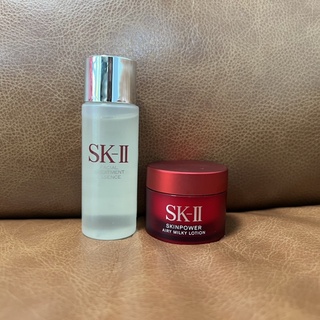 เซตคู่ผิวสวย SK-II Skin Power สูตร Airy Milky Lotion 15g &amp; SK-II SKII SKll Facial Treatment Essence 30ml