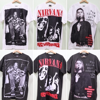 เสื้อNirvana วินเทจ สกรีนทั้งตัว ผ้าฝอก เสื้อOVP  (M/L/XL)