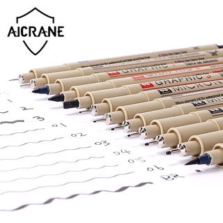 Aicrane ชุดเครื่องมือปากกาวาดภาพระบายสี ปากกาตัดเส้นพิกม่า ซากุระ (SAKURA Pigma Pen) แบบหัวเข็ม