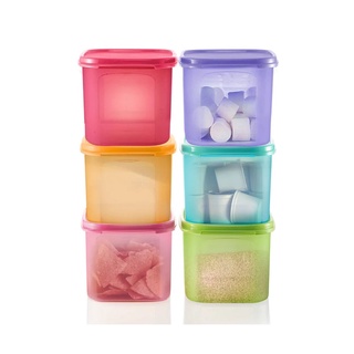 Tupperware Modular Mates Mini Rectangular II (6) 1.9L กล่องใส่อาหารหลากสี