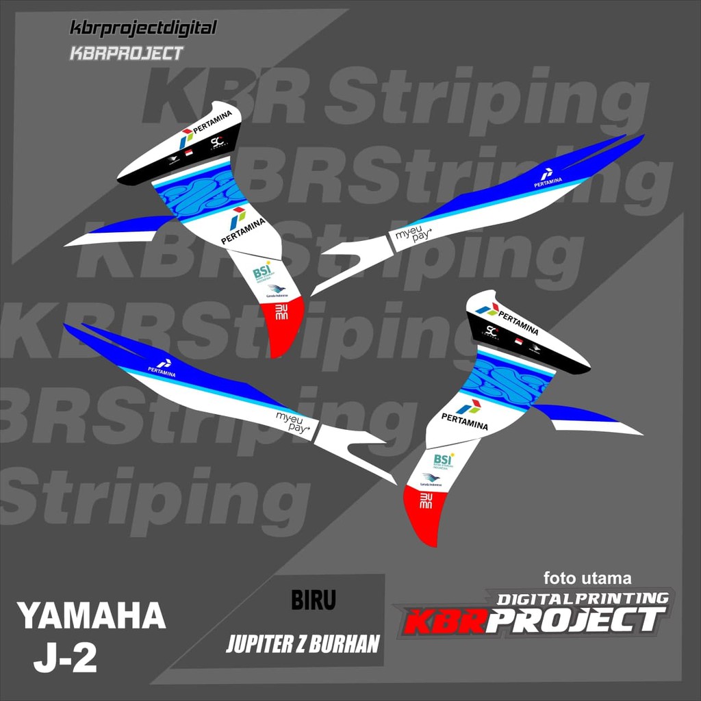 JUPITER Z BURHAN YAMAHA สติ๊กเกอร์มอเตอร์ไซค์แถบ variation Racing J-2 สติ๊กเกอร์มอเตอร์ไซค์