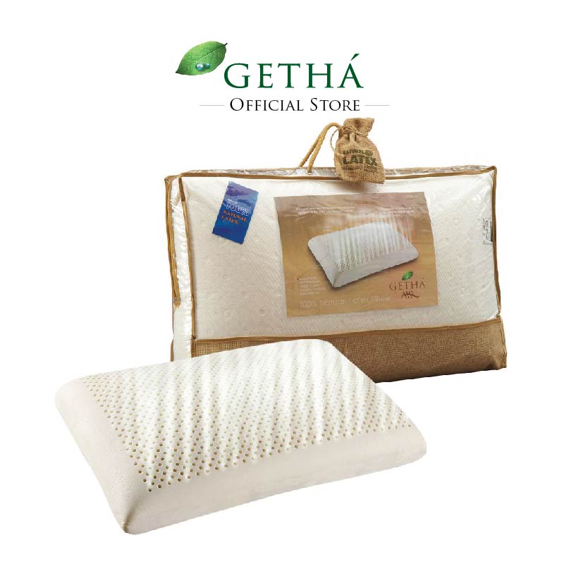 Getha หมอนยางพาราแท้ Air Pillow ป้องกันไรฝุ่นและแบคทีเรีย แก้ปวดคอ หมอนเพื่อสุขภาพ ระบายอากาศได้ดี