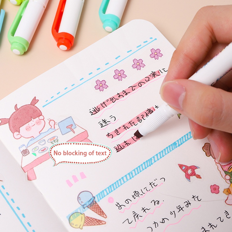 ชุดปากกาเน้นข้อความ หัวอ่อน ปากกา ปากกามาร์กเกอร์