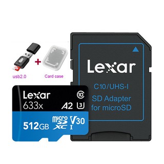 ぬLexar 633X New  95mb/s Micro SD card 512GB 128g 256GB SDXC SDHC  Reader Uhs-1 For