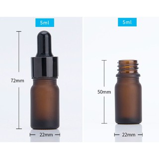 ราคา5ml ขวดแก้วชาขุ่น ใส่ของเหลว น้ำยา น้ำมัน เซรั่ม ดรอปเปอร์