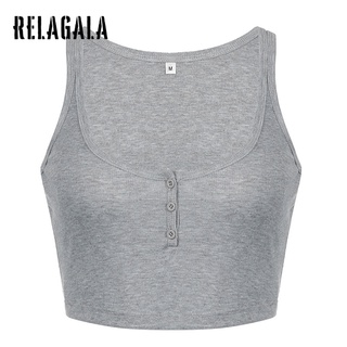 Relagala เสื้อกล้าม คอต่ํา สไตล์สปอร์ต สําหรับผู้หญิง