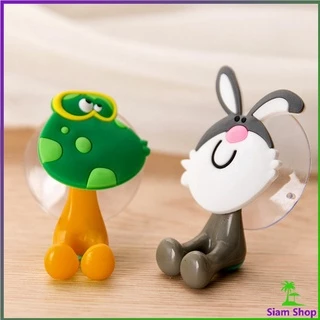 ยึดผนังด้วยตัวดูด ที่แขวนแปรงสีฟัน สัตว์ตัวการ์ตูน Toothbrush holder with suction cup